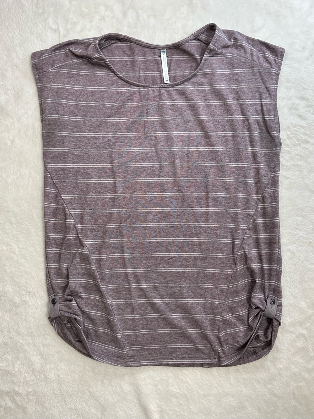 KÜHL Laurel Striped Short Sleeve Top Cap Sleeve Size Medium Purple